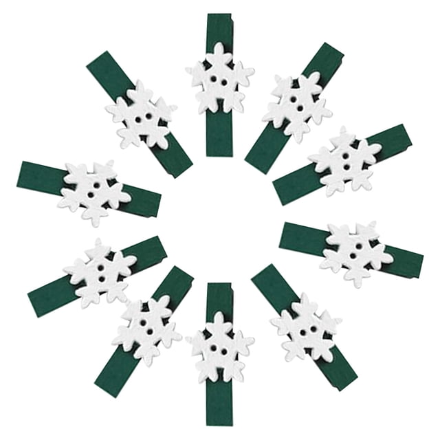 10 Uds. De Clips de para Navidad, adornos navideños DIY, decoración de fiesta de año nuevo, Clip de pared de fotos, decoraciones para Kits de decoración para fiestas Pinza verde+flor blanca Injueey HA001767-05