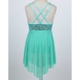 thumbnail image 3 of Yartina Girls Modern Lyrical Dance Costumes Dress Sequins Criss-Cross Back Ballet Mint Green 12, 3 of 6