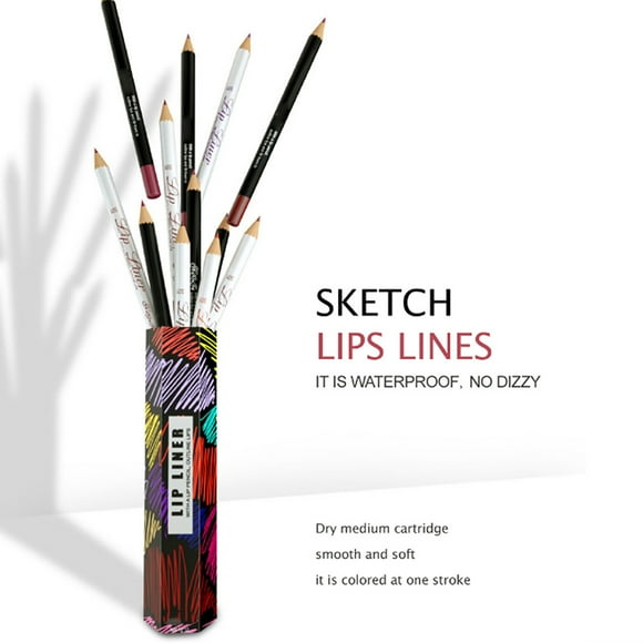 Lip Liner Set, Easy To Draw Portable Waterproof Lip Liner Soft for Makeup
