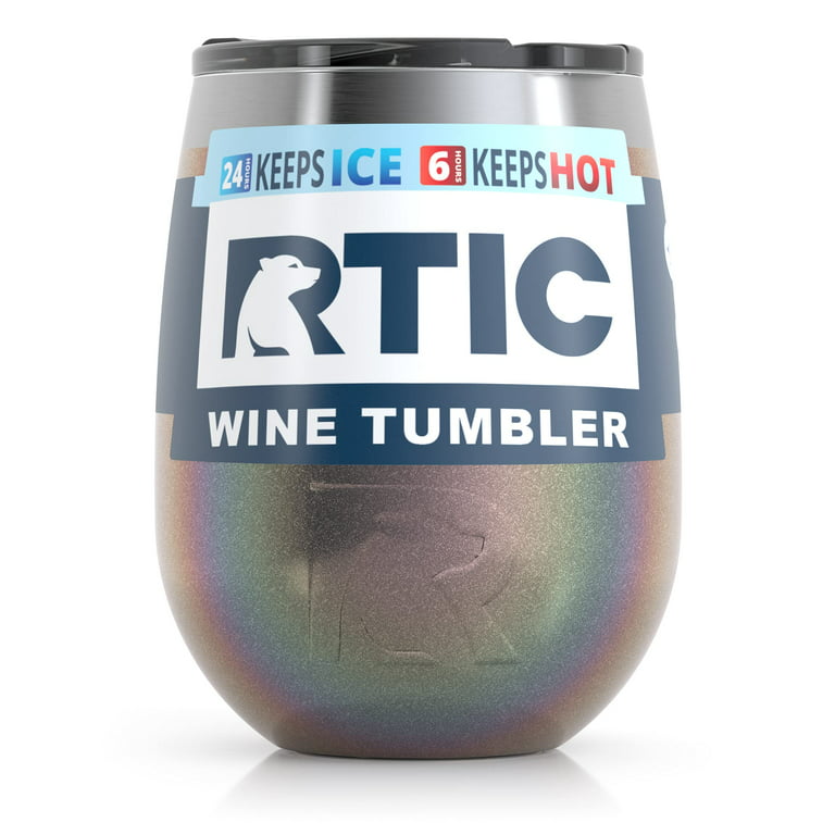 RTIC Insulated Wine Tumbler with Lid, Stainless Steel Metal, Stemless Wine  Glass for Travel, Picnics, Outdoor Camping, Twilight, 10 oz Cup 