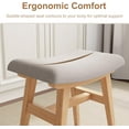 thumbnail image 6 of Solid Wood Small Vanity Stool with Saddle Cushion, High-Rebound Sponge Seat, Easy Assembly Makeup Chair, Footstool for Bedroom, Entryway, Natural, 6 of 18