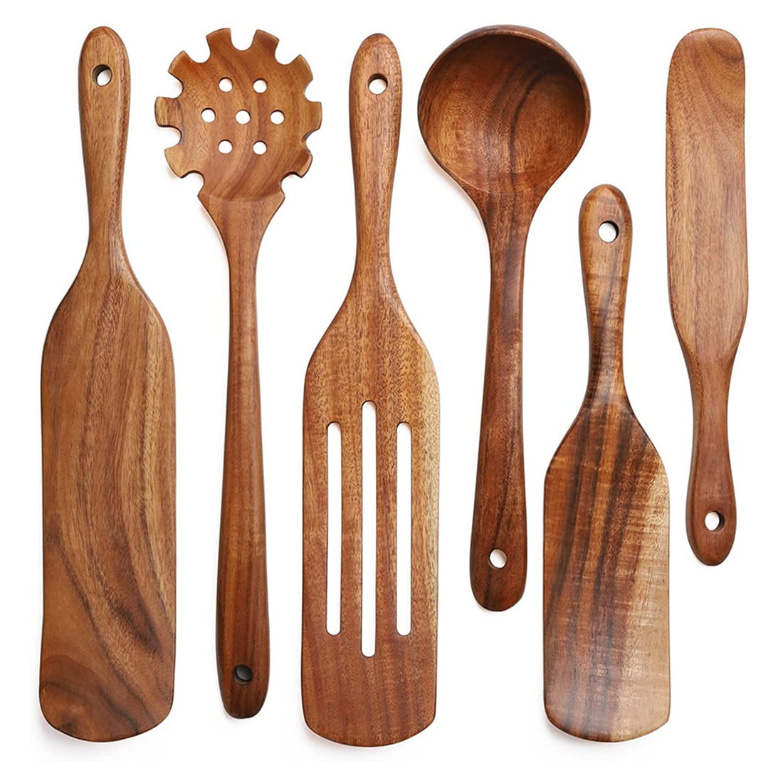 Wooden Cooking Utensils for Spoons,Long Handle Ladle Spaghetti Spoons