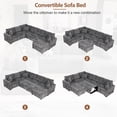 thumbnail image 4 of Harper & Bright Designs Sectional Sleeper Sofa with Pull Out Sofa Bed, L Shaped Sleeper Sectional Couch with Storage Ottoman, Chenille Sectional Sofa with Charging Station for Living Room, Grey, 4 of 20