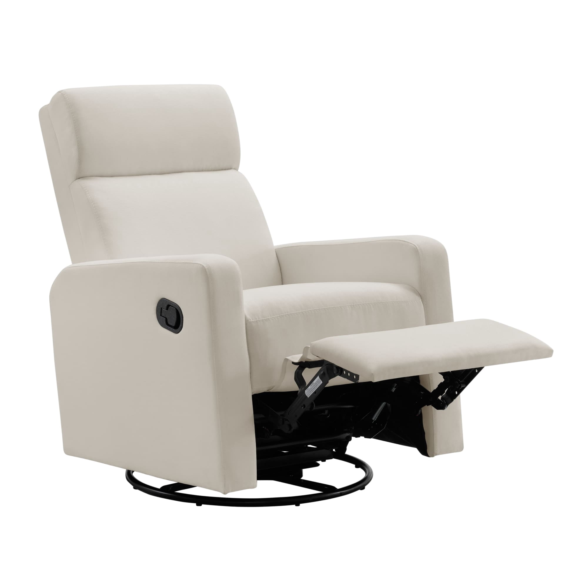 Oxford Baby Layton Upholstered Glider Recliner Rocking Chair 360° Swivel for Nursery and Living Room – Cream​