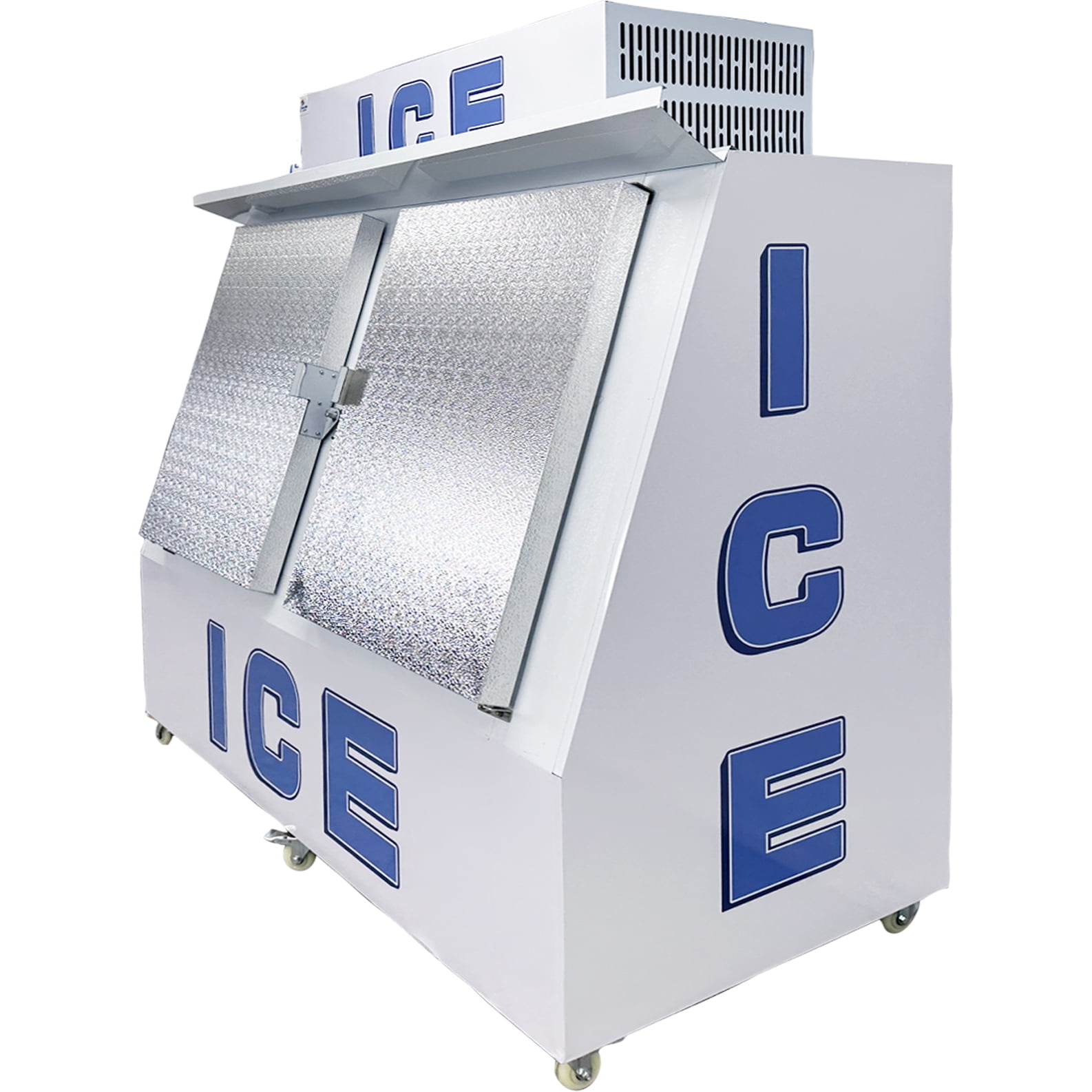 1699L Commercial Ice Merchandiser Freezer – 60 cu.ft Outdoor 2-Door Ice Storage Display Freezer, –32°F to 0.4°F, R290 Refrigerant, Digital Control, Air-Cooled, 110V Heavy-Duty Ice Storage Cabinet