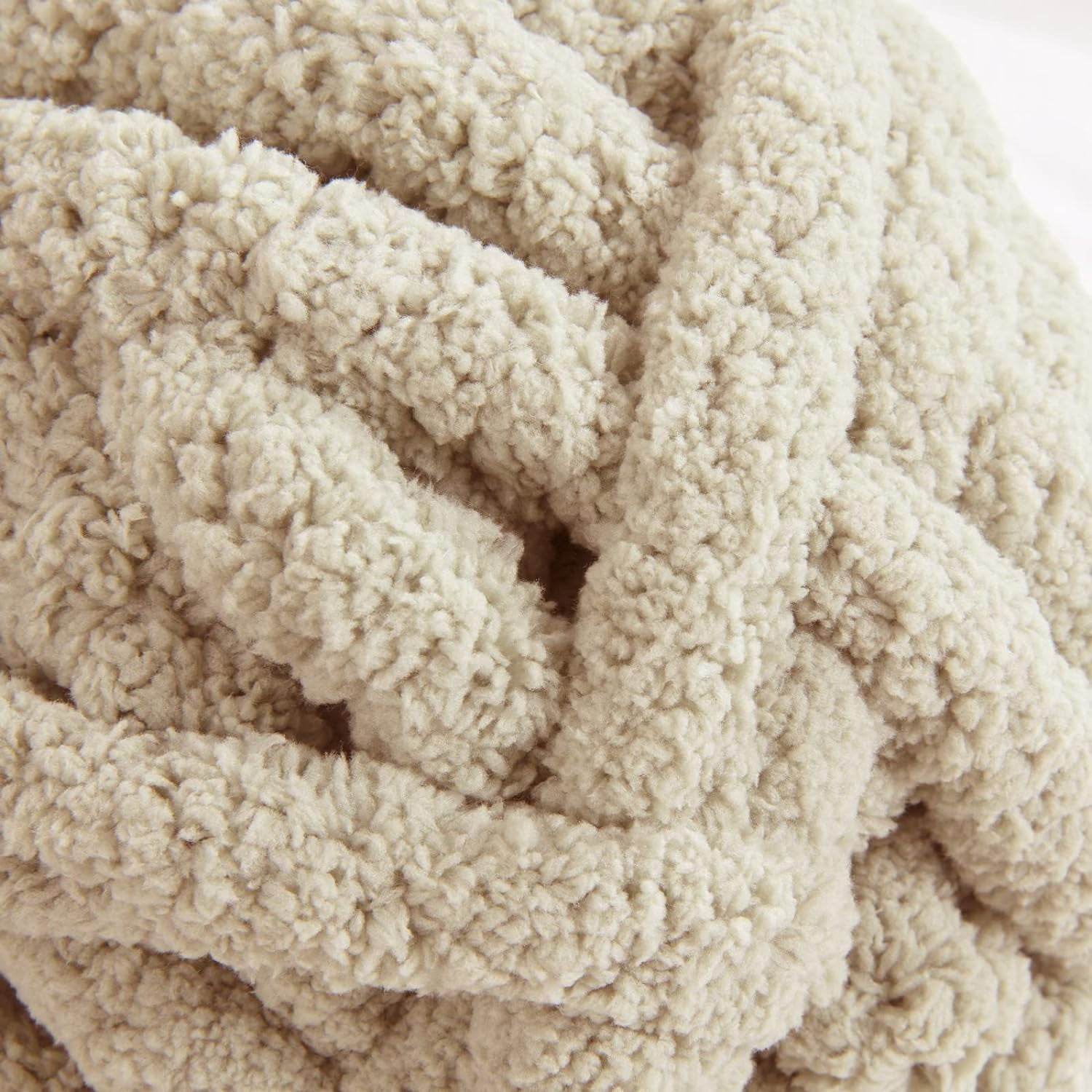 2 Pack Chunky Chenille Yarn for Crocheting, Bulky Thick Fluffy Yarn for Knitting, Bulky Chunky Yarn for Hand Knitting Blanket, Super Soft Plush Yarn (27yds Each Skein)-Khaki