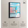 thumbnail image 2 of Italian Glam Lifeguard House Canvas Vibrant Coastal Wall Art by Art Remedy, Black Frame, 36" x 54", 2 of 7