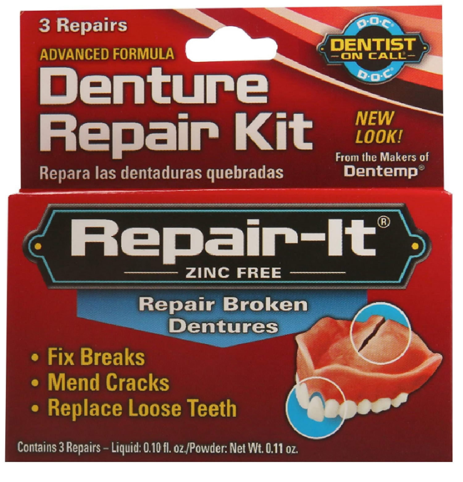 D.O.C. RepairIt Advanced Formula Denture Repair Kit 3 Ea