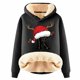 thumbnail image 1 of WILLBEST Sudadera Larga para Mujer, Sudadera con Capucha Estampada con Letras Navideñas, Espalda de Lana, Cálida, de Invierno, Estilo Pullover, Tops, Sudadera de Moda 1050 XX-Grande, 1 of 4