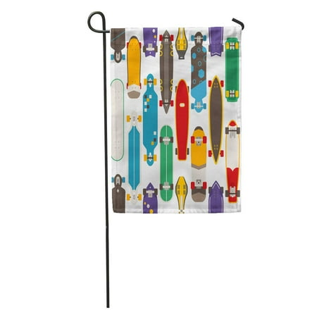 Flag Skateboard Deck - SIDONKU Skateboard Pattern Various Skate Decks in Flat Skateboarding Boards of Different Colors and Types Garden Flag Decorative Flag House Banner 28x40 inch