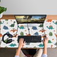 thumbnail image 4 of Long Mouse Pads for Desk,White Dinosaurs Fossils Plants Pattern Desk Mats on Top Of Desks, Desk Mouse Pad Extra Large with 3mm Non-Slip Base and Stitched Edge for Gaming,Office,Work,Home 47.3"x23.6", 4 of 6