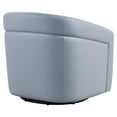 thumbnail image 2 of Armen Living Caras Genuine Leather Swivel Accent Chair in Dove Gray, 2 of 6