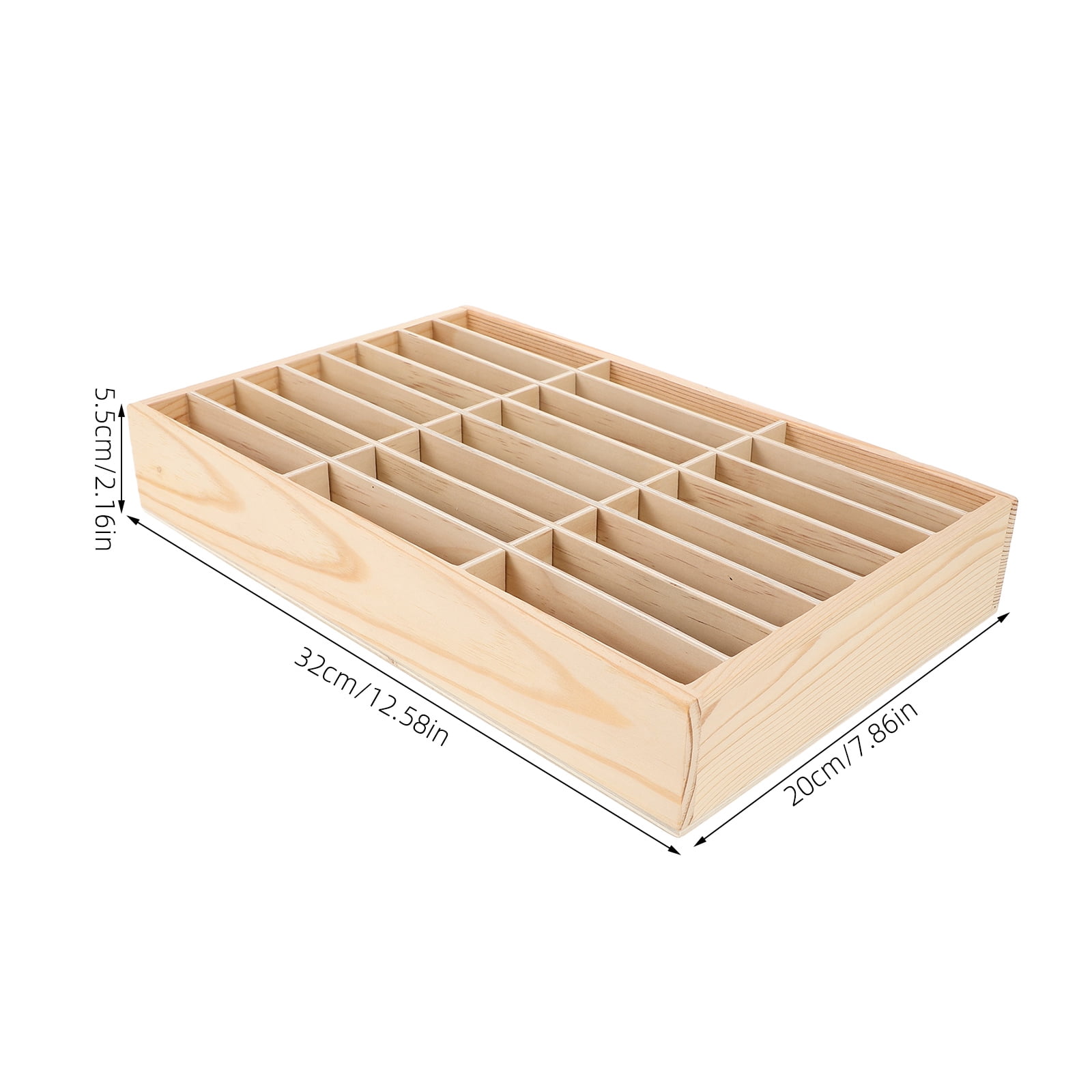 NIAIZEK Beige Multi-Grid Wooden Phone Display Box Organizer for Office and Home Desk Storage