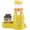 Yellow, variant on 3 in 1 Hamster Hanging Water Bottle Pet Auto Dispenser with Base for Dwarf Hamster Mouse Rat Hedgehog (80ML)