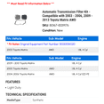 thumbnail image 2 of Automatic Transmission Filter Kit - Compatible with 2003 - 2006, 2009 - 2013 Toyota Matrix AWD 2004 2005 2010 2011 2012, 2 of 2