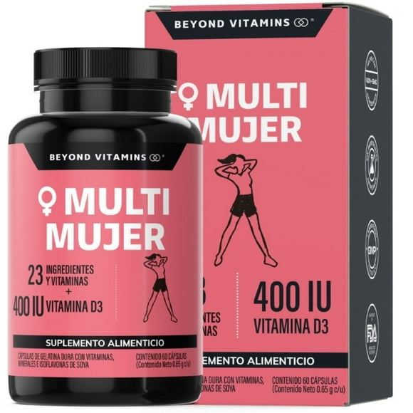 Multivitaminico De Mujer Beyond Vitamins Con 23 ingredientes y Vitamina D3 60 Cápsulas