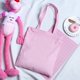 thumbnail image 3 of Bolso de compras de lona de color sólido de moda Bolso de hombro de bricolaje de gran capacidad, 1 pieza-rosa JM, 3 of 5