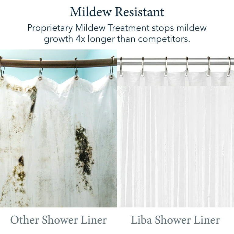 LiBa PEVA 8-Gauge Bathroom Shower Stall Curtain Liner, 36 W x 72