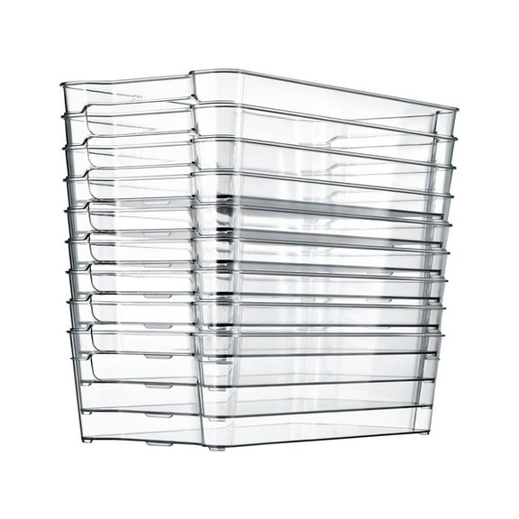 NutriChef Refrigerator Set Organizer Bins - Stackable Clear Plastic Bin with Handles, Egg Tray - for Fridge, Freezer, Kitchen, Cabinet, Countertops, Pantry - BPA Free Food Storage Rack