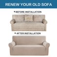 thumbnail image 3 of H.VERSAILTEX 1-Piece Jacquard Spandex Sofa Stretch Slipcover, Sand, 3 of 7