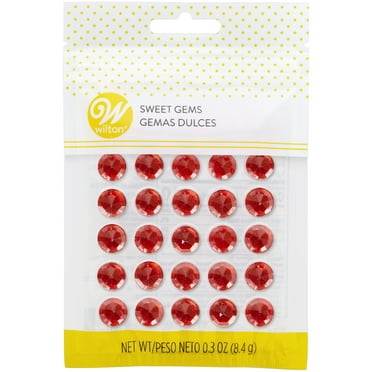 Wilton Red Sweet Isomalt Sugar Gems, 30-Count Jewels