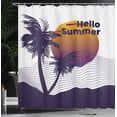 thumbnail image 3 of Ambesonne Tropical Shower Curtain, Simplistic Sun Tree Lines, 69"Wx84"L, Dark Orange Dark Purple, 3 of 4