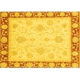 thumbnail image 1 of Ahgly Company Machine Washable Indoor Rectangle Oriental Yellow Traditional Area Rugs, 7' x 10', 1 of 4