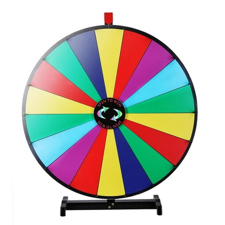 18 Inch Go Game - WinSpin 18 Segment 30 inches Tabletop Colorful Spin Prize Wheel for Fortune Carnival Spin Game DIY Editable