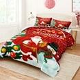 thumbnail image 2 of Move Over Christmas Bedding Set King 4 Pieces Red Santa Claus and Christmas Tree Pattern Xmas Bedding Comforter Set with 1 Cushion Cover, 2 of 8