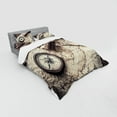 thumbnail image 3 of Ambesonne Compass Bedding Set 3 Pcs, Nostalgic Maritime Tools, Twin XL, Taupe Beige, 3 of 3