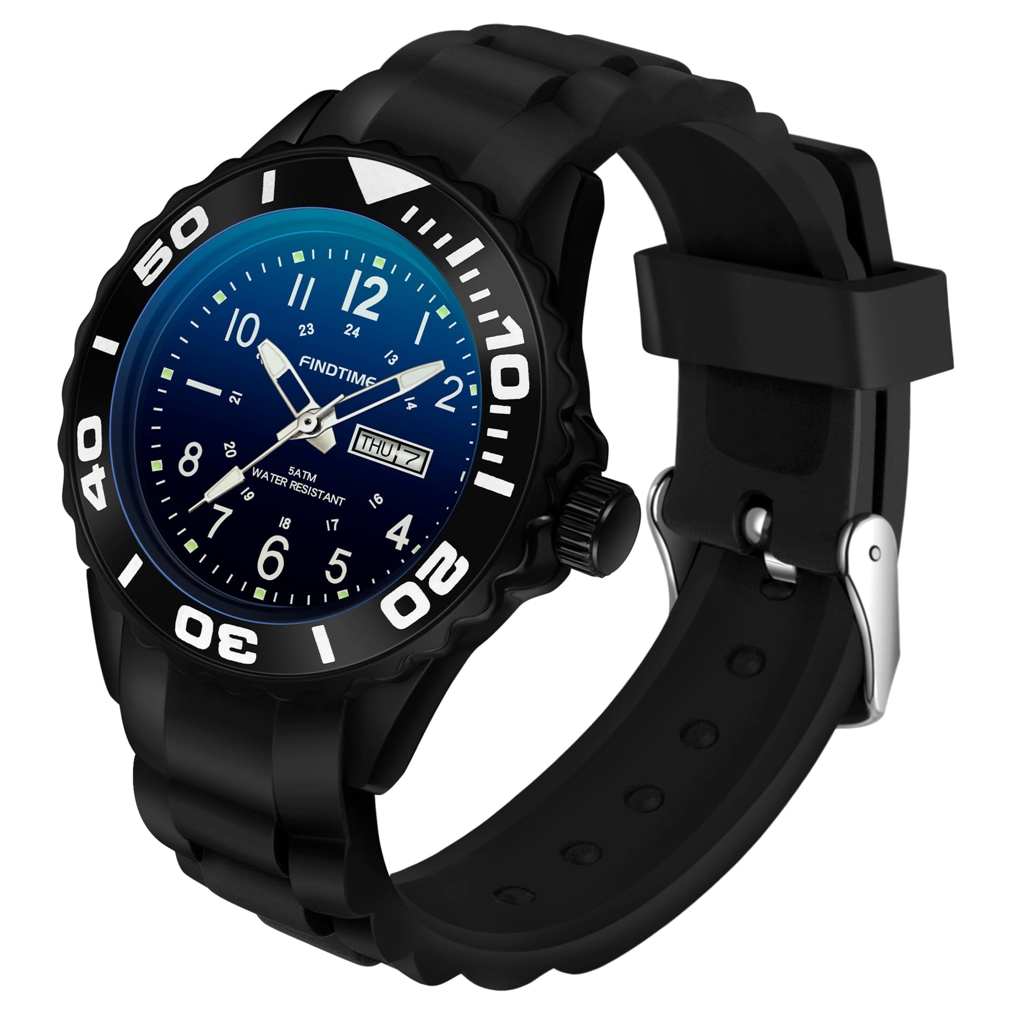 Findtime Women's Watch Waterproof Nurse Watch Sport Analog Wrist Watches Small Simple Casual Ladies Watch Date Wristwatch Silicone Watch with Second Hand
