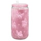thumbnail image 1 of Vaso de cristal SANDJEST Butterfly con tapa acrílica, 473 ml, pajita, 1 of 8