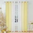 thumbnail image 5 of Junvictex Yellow Ombre Chiffon Sheer Curtains Blue 52" Wx95"L Crushed Crinkle Semi Voile for Bedroom Living Room,Grommet, 2 Panels, 5 of 7