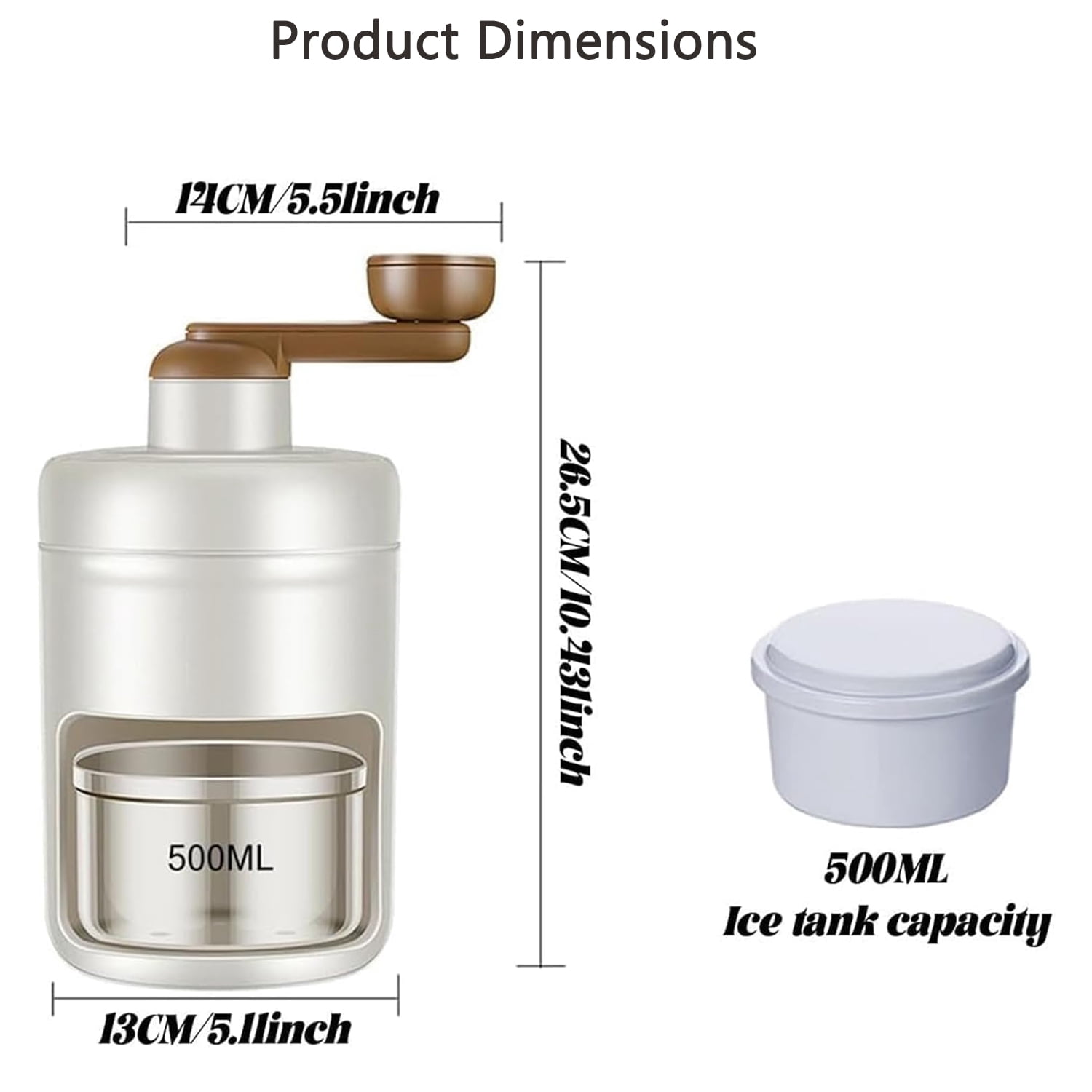 2025 New Arrival Household Mini Ice Shaver Crusher, Manual Ice Crusher for Snow Cones and Slushies, Portable Smoothie Maker 1PCS