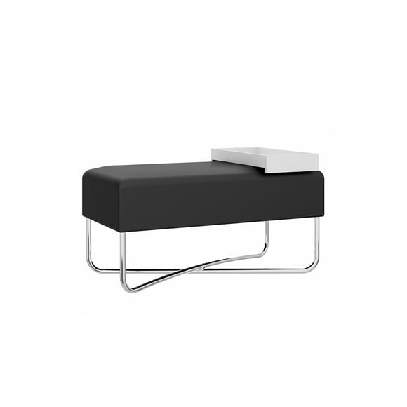 PUFF GRANDE BERTOLINI 1281 BLANCO NEGRO CROMADO