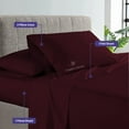 thumbnail image 6 of JS Sanders Collection Bed Sheet Set Solid 1000 Thread Count 8" Deep Pocket 100% Egyptian Cotton Premium Collection Sheet Set for Alaskan King Mattress - Wine, 6 of 8