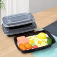 thumbnail image 1 of 50 Sets Rectangular Lunch Boxes with Lids – 8.4x5.7x2.2 Inches,Clearance! Reusable & Leakproof Plastic Food Containers, Microwave & Freezer Safe, Sturdy and Durable for Meal Prep, Take-Out, and School, 1 of 5