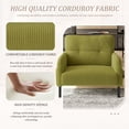 thumbnail image 2 of MOONMISS Corduroy Upholstered Comfortable Single Wood Frame Armchair for Living room and Bedroom-Olive Green, 2 of 6