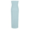 thumbnail image 5 of Htigea Women's Strapless Bodycon Dresses Split Irregular Hem Beach Long Dress Summer Sleeveless Bikini Cover Ups Light Blue,XL, 5 of 7