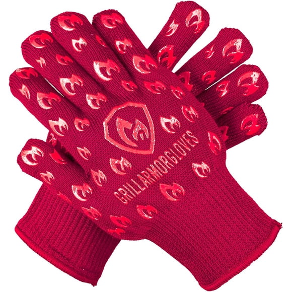TEMOGU-GRILL ARMOR GLOVES \u2013 Oven Gloves 500°C Extreme Heat & Cut Resistant Oven Mitts with Fingers for BBQ, Cooking, Grilling, Baking \u2013 Accessory for Smoker, Cast Iron, Fire Pit, Camping, F