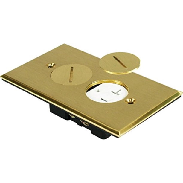 Orbit FLB R1G C BR Electric Floor Box Round Plug Type Cover Only Duplex 1 Gang Brass 