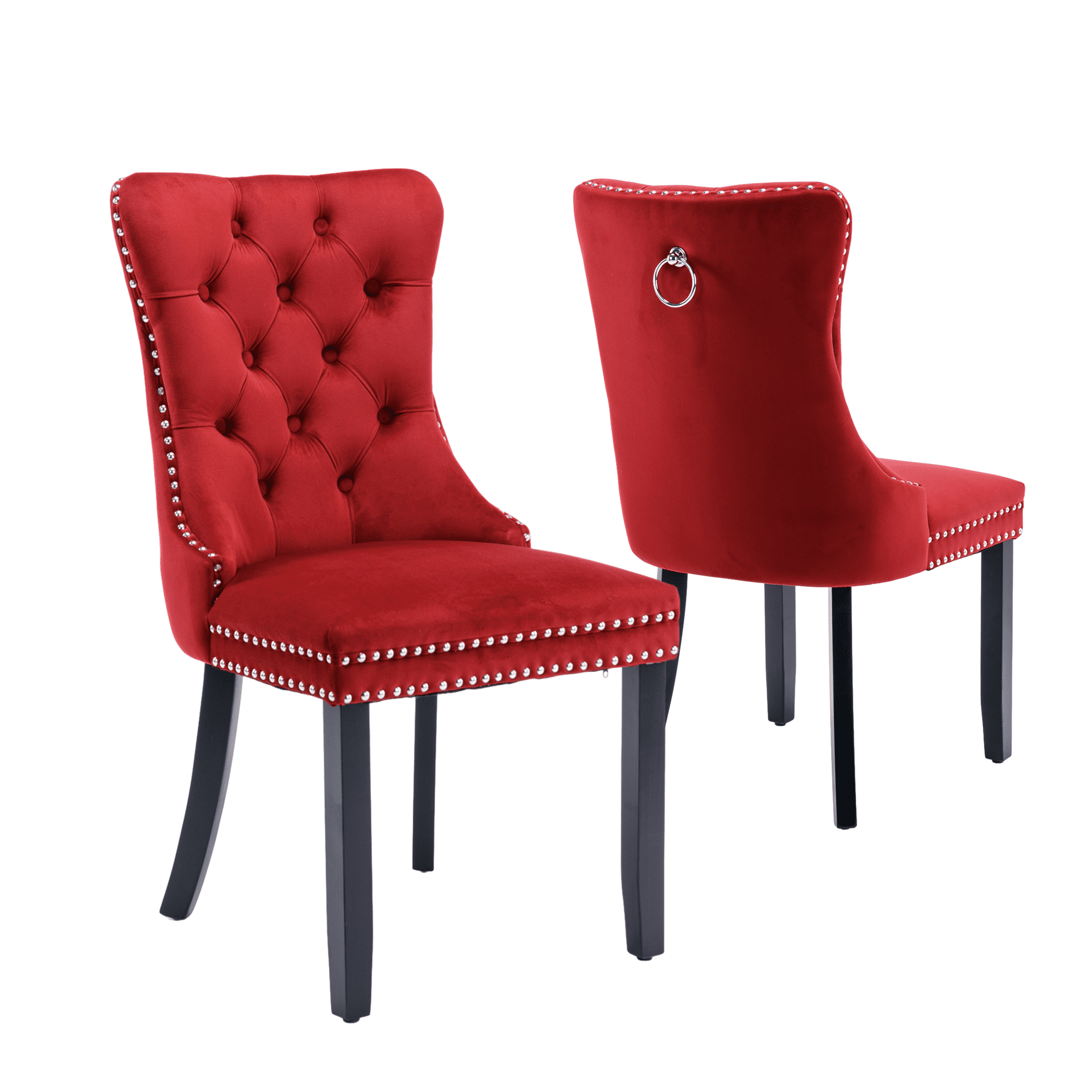 Elegant Button Tufted Dining Chairs, Highend Velvet Upholstered Dining