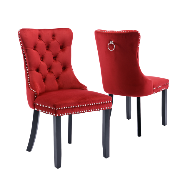 Elegant Button Tufted Dining Chairs, Highend Velvet Upholstered Dining