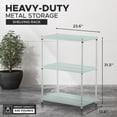 thumbnail image 2 of Design Ideas MeshWorks 3-Tier Metal Storage Shelving Unit Rack, Sage Green, 2 of 10