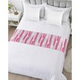 thumbnail image 5 of Bed Runner Scarf King Size, Pink Gray Stripes Stain Bed Runners & Scarves for Foot of Beds, Watercolor Modern Abstract Minimalist Decorative Bedding Runner Scarf for Hotel Home Bedroom 94 x20 Inch, 5 of 6