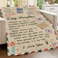 thumbnail image 3 of Daughter Blanket, Daughter Blankets From Mom Dad, Birthday Christmas Gifts For Daughter, I Love You Daughter Blanket Presents To My Daughter, Daughter Soft Bed Flannel Letter Throw Blanket(40"x50"), 3 of 7