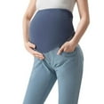 thumbnail image 4 of hoksml Maternity Flare Jeans Over The Belly High Waist Stretch Breathable Denim for Spring Fall Comfortable Non-Restrictive Pregnancy Pants, 4 of 5
