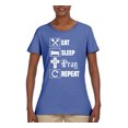thumbnail image 2 of Eat Sleep Pray Repeat for Christians Faith | Womens Inspirational/Christian Graphic T-Shirt, Light Blue, Large, 2 of 3