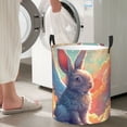 thumbnail image 4 of Lsque Sunshine Winged Rabbit pattern Laundry Hamper Basket, Tall Woven Rope Hamper Basket for Clothes, Lightweight Storage Basket, Collapsible Waterproof-Small, 4 of 8
