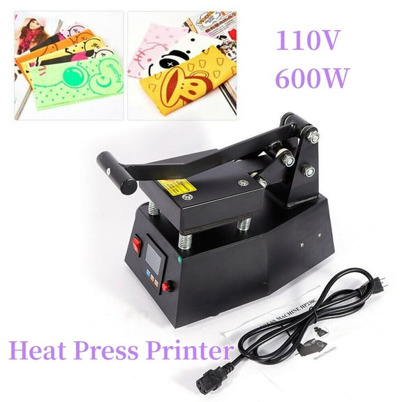 450W 110V Heat Press Machine for Transfer Stickers Labels Clothing Logo Printing 4.7x4.7in